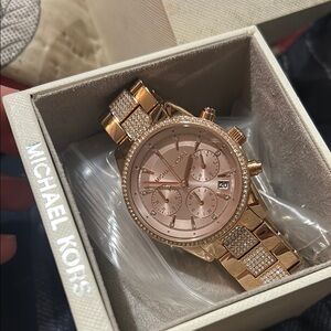 Michael Kors Gold Watch with Crystal Accents